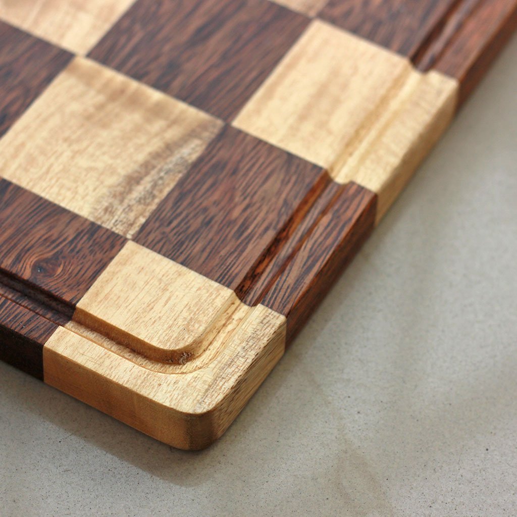 Chessboard Style Wooden Cutting Board & Cheese Board